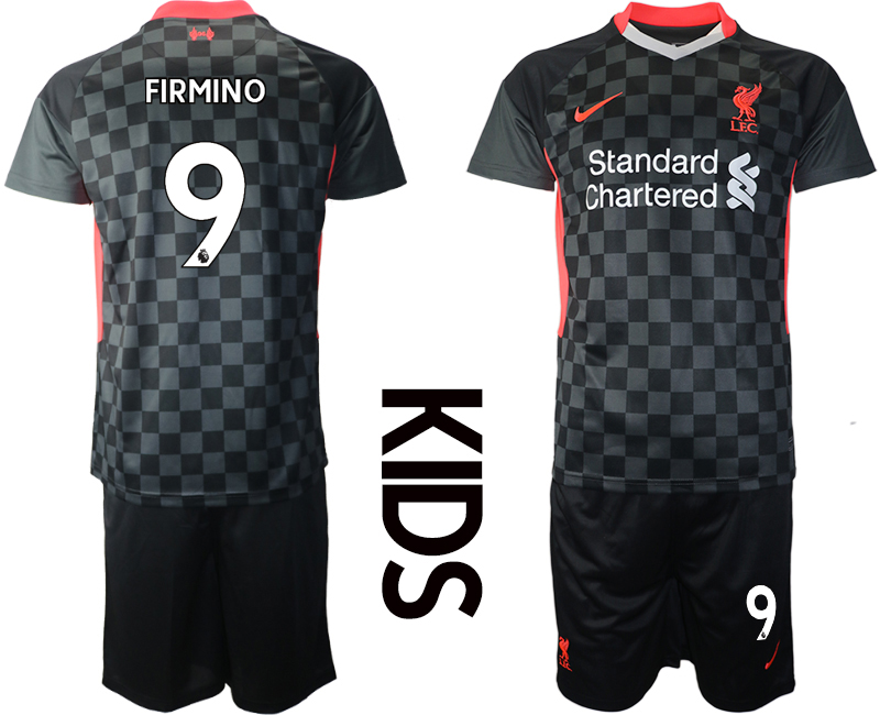 Youth 2020-2021 club Liverpool away #9 black Soccer Jerseys